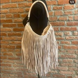 Blush pink fringe bag